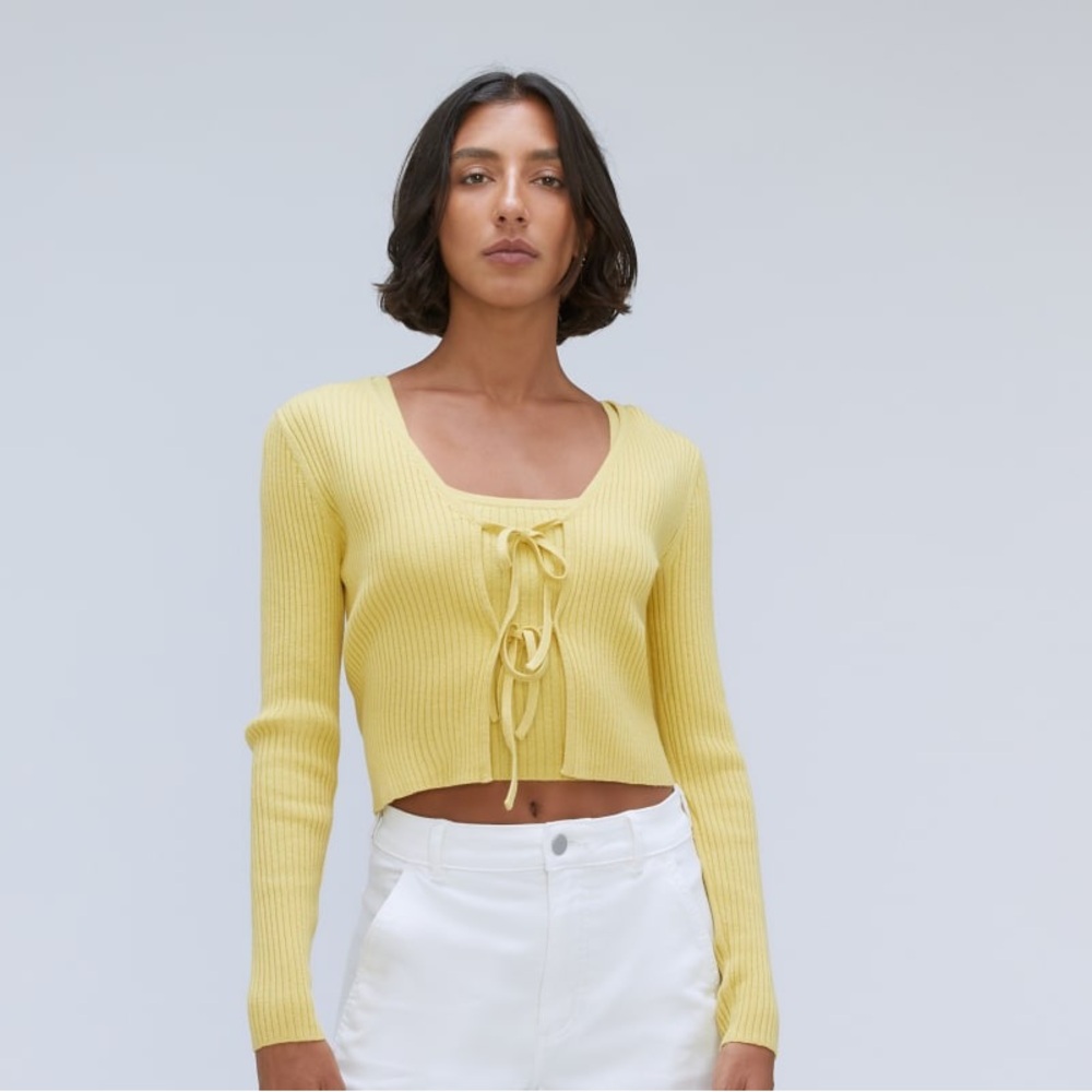 Everlane Yellow Ribbed Crop Top